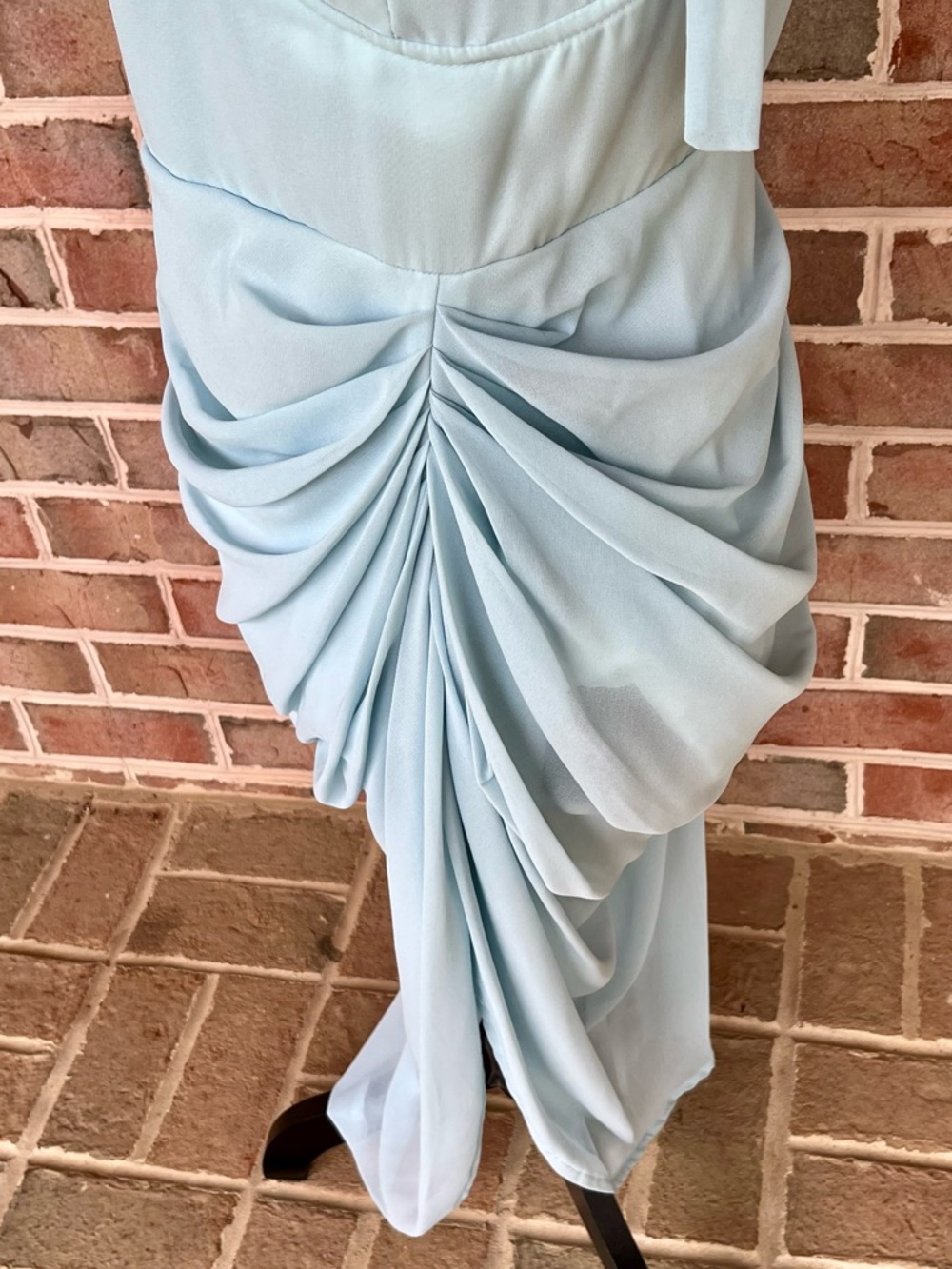 NWT PrettyLittleThing Light Blue Underwire Draped Midi Dress US 10 Wedding Guest - Picture 14 of 17